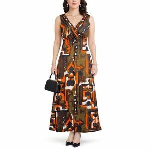 Liberty House Hawaii Vintage 70s Maxi‎ Dress Womens Size 6 Abstract Long Resort